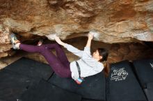 Bouldering in Hueco Tanks on 11/24/2019 with Blue Lizard Climbing and Yoga

Filename: SRM_20191124_1129211.jpg
Aperture: f/8.0
Shutter Speed: 1/320
Body: Canon EOS-1D Mark II
Lens: Canon EF 16-35mm f/2.8 L