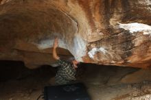 Bouldering in Hueco Tanks on 11/25/2019 with Blue Lizard Climbing and Yoga

Filename: SRM_20191125_1443530.jpg
Aperture: f/2.8
Shutter Speed: 1/250
Body: Canon EOS-1D Mark II
Lens: Canon EF 50mm f/1.8 II