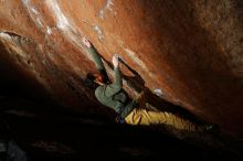 Bouldering in Hueco Tanks on 11/26/2019 with Blue Lizard Climbing and Yoga

Filename: SRM_20191126_1408150.jpg
Aperture: f/7.1
Shutter Speed: 1/250
Body: Canon EOS-1D Mark II
Lens: Canon EF 16-35mm f/2.8 L