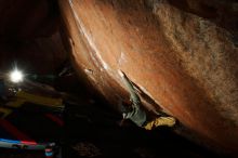 Bouldering in Hueco Tanks on 11/26/2019 with Blue Lizard Climbing and Yoga

Filename: SRM_20191126_1425480.jpg
Aperture: f/7.1
Shutter Speed: 1/250
Body: Canon EOS-1D Mark II
Lens: Canon EF 16-35mm f/2.8 L