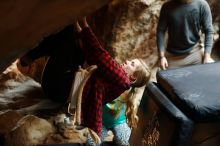 Bouldering in Hueco Tanks on 11/29/2019 with Blue Lizard Climbing and Yoga

Filename: SRM_20191129_1203110.jpg
Aperture: f/1.8
Shutter Speed: 1/160
Body: Canon EOS-1D Mark II
Lens: Canon EF 50mm f/1.8 II