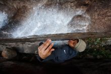 Bouldering in Hueco Tanks on 11/29/2019 with Blue Lizard Climbing and Yoga

Filename: SRM_20191129_1635480.jpg
Aperture: f/5.0
Shutter Speed: 1/250
Body: Canon EOS-1D Mark II
Lens: Canon EF 16-35mm f/2.8 L