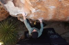 Bouldering in Hueco Tanks on 11/30/2019 with Blue Lizard Climbing and Yoga

Filename: SRM_20191130_1327030.jpg
Aperture: f/5.6
Shutter Speed: 1/250
Body: Canon EOS-1D Mark II
Lens: Canon EF 16-35mm f/2.8 L