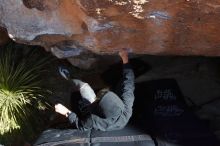 Bouldering in Hueco Tanks on 11/30/2019 with Blue Lizard Climbing and Yoga

Filename: SRM_20191130_1336380.jpg
Aperture: f/8.0
Shutter Speed: 1/250
Body: Canon EOS-1D Mark II
Lens: Canon EF 16-35mm f/2.8 L