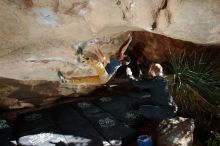 Bouldering in Hueco Tanks on 12/11/2019 with Blue Lizard Climbing and Yoga

Filename: SRM_20191211_1218070.jpg
Aperture: f/6.3
Shutter Speed: 1/250
Body: Canon EOS-1D Mark II
Lens: Canon EF 16-35mm f/2.8 L