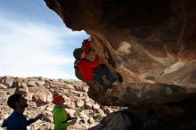 Bouldering in Hueco Tanks on 12/11/2019 with Blue Lizard Climbing and Yoga

Filename: SRM_20191211_1356360.jpg
Aperture: f/5.6
Shutter Speed: 1/250
Body: Canon EOS-1D Mark II
Lens: Canon EF 16-35mm f/2.8 L