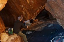 Bouldering in Hueco Tanks on 12/13/2019 with Blue Lizard Climbing and Yoga

Filename: SRM_20191213_1710080.jpg
Aperture: f/3.5
Shutter Speed: 1/250
Body: Canon EOS-1D Mark II
Lens: Canon EF 50mm f/1.8 II