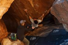 Bouldering in Hueco Tanks on 12/13/2019 with Blue Lizard Climbing and Yoga

Filename: SRM_20191213_1710111.jpg
Aperture: f/3.5
Shutter Speed: 1/250
Body: Canon EOS-1D Mark II
Lens: Canon EF 50mm f/1.8 II