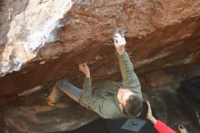 Bouldering in Hueco Tanks on 12/16/2019 with Blue Lizard Climbing and Yoga

Filename: SRM_20191216_1203301.jpg
Aperture: f/3.2
Shutter Speed: 1/250
Body: Canon EOS-1D Mark II
Lens: Canon EF 50mm f/1.8 II