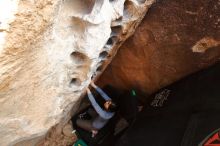 Bouldering in Hueco Tanks on 12/16/2019 with Blue Lizard Climbing and Yoga

Filename: SRM_20191216_1525560.jpg
Aperture: f/5.0
Shutter Speed: 1/250
Body: Canon EOS-1D Mark II
Lens: Canon EF 16-35mm f/2.8 L