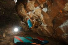 Bouldering in Hueco Tanks on 12/24/2019 with Blue Lizard Climbing and Yoga

Filename: SRM_20191224_1322160.jpg
Aperture: f/8.0
Shutter Speed: 1/250
Body: Canon EOS-1D Mark II
Lens: Canon EF 16-35mm f/2.8 L