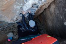 Bouldering in Hueco Tanks on 12/29/2019 with Blue Lizard Climbing and Yoga

Filename: SRM_20191229_1052160.jpg
Aperture: f/2.8
Shutter Speed: 1/250
Body: Canon EOS-1D Mark II
Lens: Canon EF 16-35mm f/2.8 L