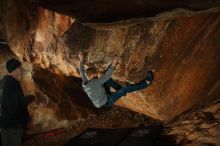 Bouldering in Hueco Tanks on 12/31/2019 with Blue Lizard Climbing and Yoga

Filename: SRM_20191231_1722130.jpg
Aperture: f/8.0
Shutter Speed: 1/250
Body: Canon EOS-1D Mark II
Lens: Canon EF 16-35mm f/2.8 L