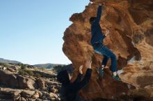 Bouldering in Hueco Tanks on 01/01/2020 with Blue Lizard Climbing and Yoga

Filename: SRM_20200101_1119461.jpg
Aperture: f/5.6
Shutter Speed: 1/250
Body: Canon EOS-1D Mark II
Lens: Canon EF 50mm f/1.8 II