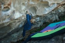 Bouldering in Hueco Tanks on 01/01/2020 with Blue Lizard Climbing and Yoga

Filename: SRM_20200101_1630510.jpg
Aperture: f/2.2
Shutter Speed: 1/320
Body: Canon EOS-1D Mark II
Lens: Canon EF 50mm f/1.8 II