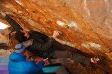 Bouldering in Hueco Tanks on 01/03/2020 with Blue Lizard Climbing and Yoga

Filename: SRM_20200103_1613220.jpg
Aperture: f/3.2
Shutter Speed: 1/250
Body: Canon EOS-1D Mark II
Lens: Canon EF 50mm f/1.8 II