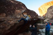 Bouldering in Hueco Tanks on 01/03/2020 with Blue Lizard Climbing and Yoga

Filename: SRM_20200103_1809490.jpg
Aperture: f/5.0
Shutter Speed: 1/250
Body: Canon EOS-1D Mark II
Lens: Canon EF 16-35mm f/2.8 L