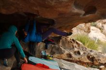 Bouldering in Hueco Tanks on 01/02/2020 with Blue Lizard Climbing and Yoga

Filename: SRM_20200102_1131440.jpg
Aperture: f/3.2
Shutter Speed: 1/250
Body: Canon EOS-1D Mark II
Lens: Canon EF 50mm f/1.8 II