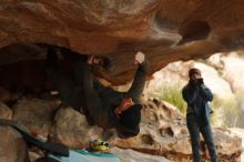 Bouldering in Hueco Tanks on 01/02/2020 with Blue Lizard Climbing and Yoga

Filename: SRM_20200102_1136240.jpg
Aperture: f/3.2
Shutter Speed: 1/250
Body: Canon EOS-1D Mark II
Lens: Canon EF 50mm f/1.8 II