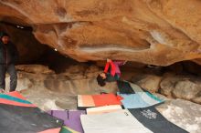 Bouldering in Hueco Tanks on 01/02/2020 with Blue Lizard Climbing and Yoga

Filename: SRM_20200102_1211230.jpg
Aperture: f/3.5
Shutter Speed: 1/250
Body: Canon EOS-1D Mark II
Lens: Canon EF 16-35mm f/2.8 L