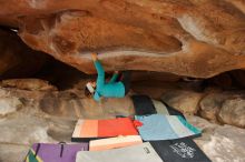 Bouldering in Hueco Tanks on 01/02/2020 with Blue Lizard Climbing and Yoga

Filename: SRM_20200102_1213380.jpg
Aperture: f/3.5
Shutter Speed: 1/250
Body: Canon EOS-1D Mark II
Lens: Canon EF 16-35mm f/2.8 L