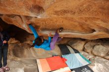 Bouldering in Hueco Tanks on 01/02/2020 with Blue Lizard Climbing and Yoga

Filename: SRM_20200102_1218520.jpg
Aperture: f/3.5
Shutter Speed: 1/250
Body: Canon EOS-1D Mark II
Lens: Canon EF 16-35mm f/2.8 L