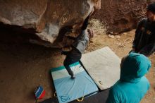 Bouldering in Hueco Tanks on 01/02/2020 with Blue Lizard Climbing and Yoga

Filename: SRM_20200102_1450140.jpg
Aperture: f/5.6
Shutter Speed: 1/250
Body: Canon EOS-1D Mark II
Lens: Canon EF 16-35mm f/2.8 L