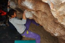 Bouldering in Hueco Tanks on 01/02/2020 with Blue Lizard Climbing and Yoga

Filename: SRM_20200102_1521470.jpg
Aperture: f/6.3
Shutter Speed: 1/250
Body: Canon EOS-1D Mark II
Lens: Canon EF 50mm f/1.8 II