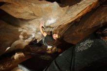 Bouldering in Hueco Tanks on 01/04/2020 with Blue Lizard Climbing and Yoga

Filename: SRM_20200104_1040230.jpg
Aperture: f/5.6
Shutter Speed: 1/250
Body: Canon EOS-1D Mark II
Lens: Canon EF 16-35mm f/2.8 L