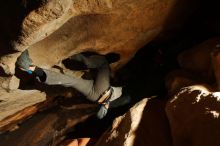 Bouldering in Hueco Tanks on 01/04/2020 with Blue Lizard Climbing and Yoga

Filename: SRM_20200104_1044250.jpg
Aperture: f/5.6
Shutter Speed: 1/250
Body: Canon EOS-1D Mark II
Lens: Canon EF 16-35mm f/2.8 L