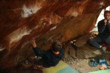 Bouldering in Hueco Tanks on 01/04/2020 with Blue Lizard Climbing and Yoga

Filename: SRM_20200104_1752290.jpg
Aperture: f/2.2
Shutter Speed: 1/200
Body: Canon EOS-1D Mark II
Lens: Canon EF 50mm f/1.8 II