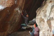 Bouldering in Hueco Tanks on 01/08/2020 with Blue Lizard Climbing and Yoga

Filename: SRM_20200108_1110490.jpg
Aperture: f/3.2
Shutter Speed: 1/250
Body: Canon EOS-1D Mark II
Lens: Canon EF 50mm f/1.8 II