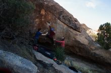 Bouldering in Hueco Tanks on 01/12/2020 with Blue Lizard Climbing and Yoga

Filename: SRM_20200112_1620420.jpg
Aperture: f/8.0
Shutter Speed: 1/250
Body: Canon EOS-1D Mark II
Lens: Canon EF 16-35mm f/2.8 L