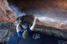 Bouldering in Hueco Tanks on 01/12/2020 with Blue Lizard Climbing and Yoga

Filename: SRM_20200112_1647200.jpg
Aperture: f/4.5
Shutter Speed: 1/250
Body: Canon EOS-1D Mark II
Lens: Canon EF 16-35mm f/2.8 L