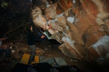 Bouldering in Hueco Tanks on 01/19/2020 with Blue Lizard Climbing and Yoga

Filename: SRM_20200119_1118070.jpg
Aperture: f/8.0
Shutter Speed: 1/250
Body: Canon EOS-1D Mark II
Lens: Canon EF 16-35mm f/2.8 L