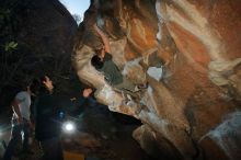 Bouldering in Hueco Tanks on 01/19/2020 with Blue Lizard Climbing and Yoga

Filename: SRM_20200119_1118200.jpg
Aperture: f/8.0
Shutter Speed: 1/250
Body: Canon EOS-1D Mark II
Lens: Canon EF 16-35mm f/2.8 L