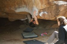 Bouldering in Hueco Tanks on 01/19/2020 with Blue Lizard Climbing and Yoga

Filename: SRM_20200119_1251270.jpg
Aperture: f/3.5
Shutter Speed: 1/250
Body: Canon EOS-1D Mark II
Lens: Canon EF 50mm f/1.8 II