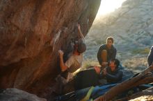 Bouldering in Hueco Tanks on 01/19/2020 with Blue Lizard Climbing and Yoga

Filename: SRM_20200119_1808100.jpg
Aperture: f/4.5
Shutter Speed: 1/320
Body: Canon EOS-1D Mark II
Lens: Canon EF 50mm f/1.8 II