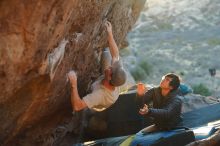 Bouldering in Hueco Tanks on 01/19/2020 with Blue Lizard Climbing and Yoga

Filename: SRM_20200119_1813280.jpg
Aperture: f/2.5
Shutter Speed: 1/320
Body: Canon EOS-1D Mark II
Lens: Canon EF 50mm f/1.8 II