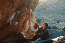 Bouldering in Hueco Tanks on 01/19/2020 with Blue Lizard Climbing and Yoga

Filename: SRM_20200119_1813290.jpg
Aperture: f/3.2
Shutter Speed: 1/320
Body: Canon EOS-1D Mark II
Lens: Canon EF 50mm f/1.8 II