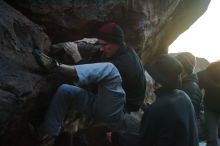 Bouldering in Hueco Tanks on 01/19/2020 with Blue Lizard Climbing and Yoga

Filename: SRM_20200119_1836040.jpg
Aperture: f/3.2
Shutter Speed: 1/250
Body: Canon EOS-1D Mark II
Lens: Canon EF 50mm f/1.8 II