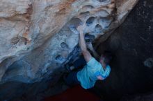 Bouldering in Hueco Tanks on 01/27/2020 with Blue Lizard Climbing and Yoga

Filename: SRM_20200127_1047160.jpg
Aperture: f/6.3
Shutter Speed: 1/250
Body: Canon EOS-1D Mark II
Lens: Canon EF 16-35mm f/2.8 L