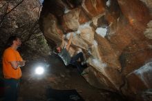 Bouldering in Hueco Tanks on 01/29/2020 with Blue Lizard Climbing and Yoga

Filename: SRM_20200129_1604130.jpg
Aperture: f/8.0
Shutter Speed: 1/250
Body: Canon EOS-1D Mark II
Lens: Canon EF 16-35mm f/2.8 L