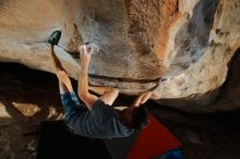 Bouldering in Hueco Tanks on 01/29/2020 with Blue Lizard Climbing and Yoga

Filename: SRM_20200129_1651100.jpg
Aperture: f/8.0
Shutter Speed: 1/250
Body: Canon EOS-1D Mark II
Lens: Canon EF 16-35mm f/2.8 L