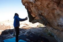 Bouldering in Hueco Tanks on 02/01/2020 with Blue Lizard Climbing and Yoga

Filename: SRM_20200201_1121401.jpg
Aperture: f/7.1
Shutter Speed: 1/250
Body: Canon EOS-1D Mark II
Lens: Canon EF 16-35mm f/2.8 L