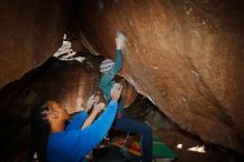 Bouldering in Hueco Tanks on 02/01/2020 with Blue Lizard Climbing and Yoga

Filename: SRM_20200201_1406200.jpg
Aperture: f/8.0
Shutter Speed: 1/250
Body: Canon EOS-1D Mark II
Lens: Canon EF 16-35mm f/2.8 L