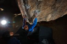 Bouldering in Hueco Tanks on 02/01/2020 with Blue Lizard Climbing and Yoga

Filename: SRM_20200201_1551470.jpg
Aperture: f/8.0
Shutter Speed: 1/250
Body: Canon EOS-1D Mark II
Lens: Canon EF 16-35mm f/2.8 L