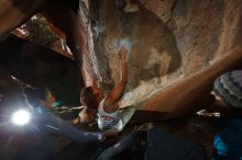 Bouldering in Hueco Tanks on 02/01/2020 with Blue Lizard Climbing and Yoga

Filename: SRM_20200201_1556060.jpg
Aperture: f/8.0
Shutter Speed: 1/250
Body: Canon EOS-1D Mark II
Lens: Canon EF 16-35mm f/2.8 L