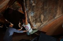 Bouldering in Hueco Tanks on 02/01/2020 with Blue Lizard Climbing and Yoga

Filename: SRM_20200201_1559520.jpg
Aperture: f/8.0
Shutter Speed: 1/250
Body: Canon EOS-1D Mark II
Lens: Canon EF 16-35mm f/2.8 L