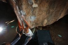 Bouldering in Hueco Tanks on 02/01/2020 with Blue Lizard Climbing and Yoga

Filename: SRM_20200201_1605460.jpg
Aperture: f/8.0
Shutter Speed: 1/250
Body: Canon EOS-1D Mark II
Lens: Canon EF 16-35mm f/2.8 L